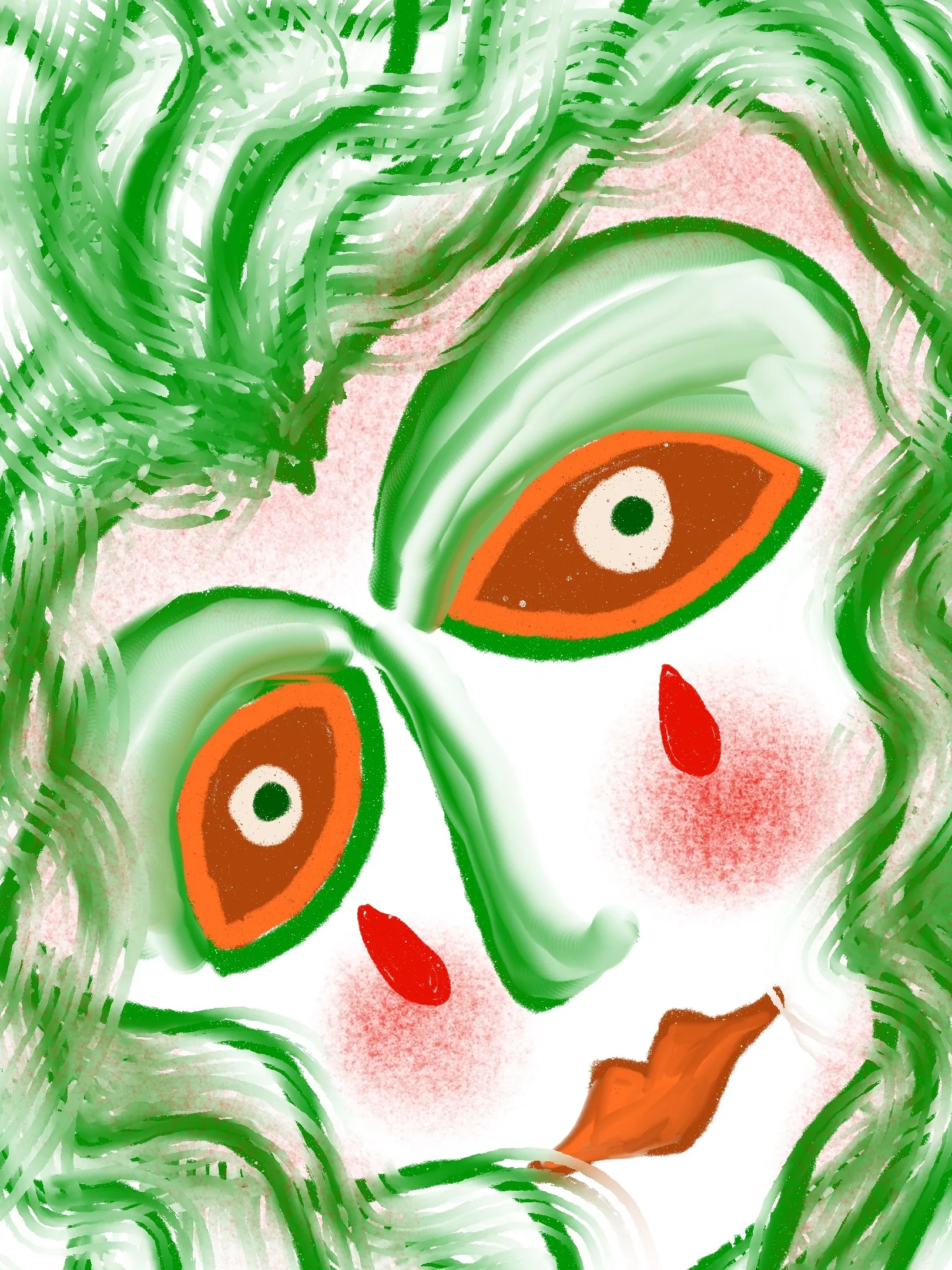 Portrait studies — oil pastel and mixed media faces