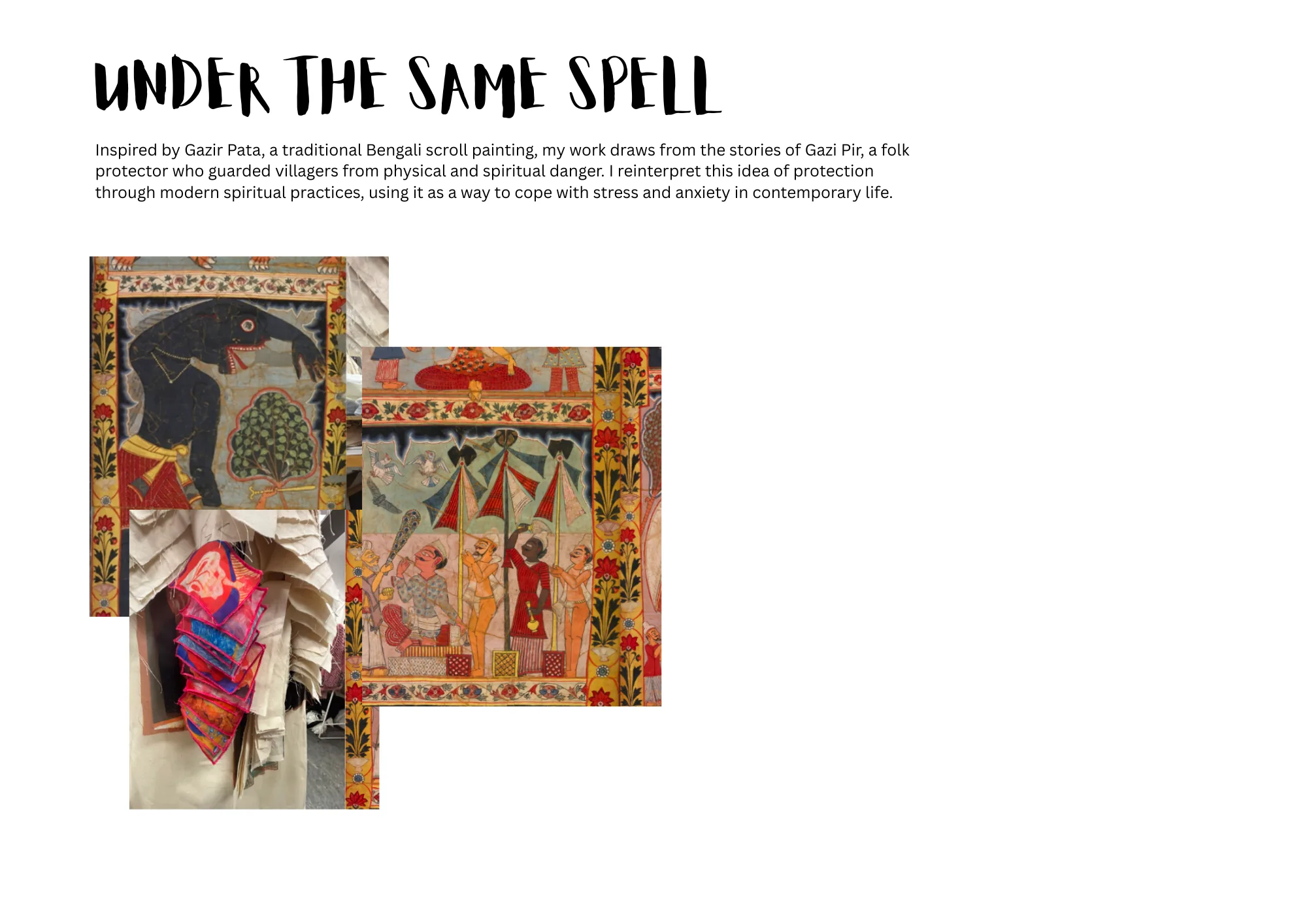 Concept board — Gazir Pata Bengali scroll painting references