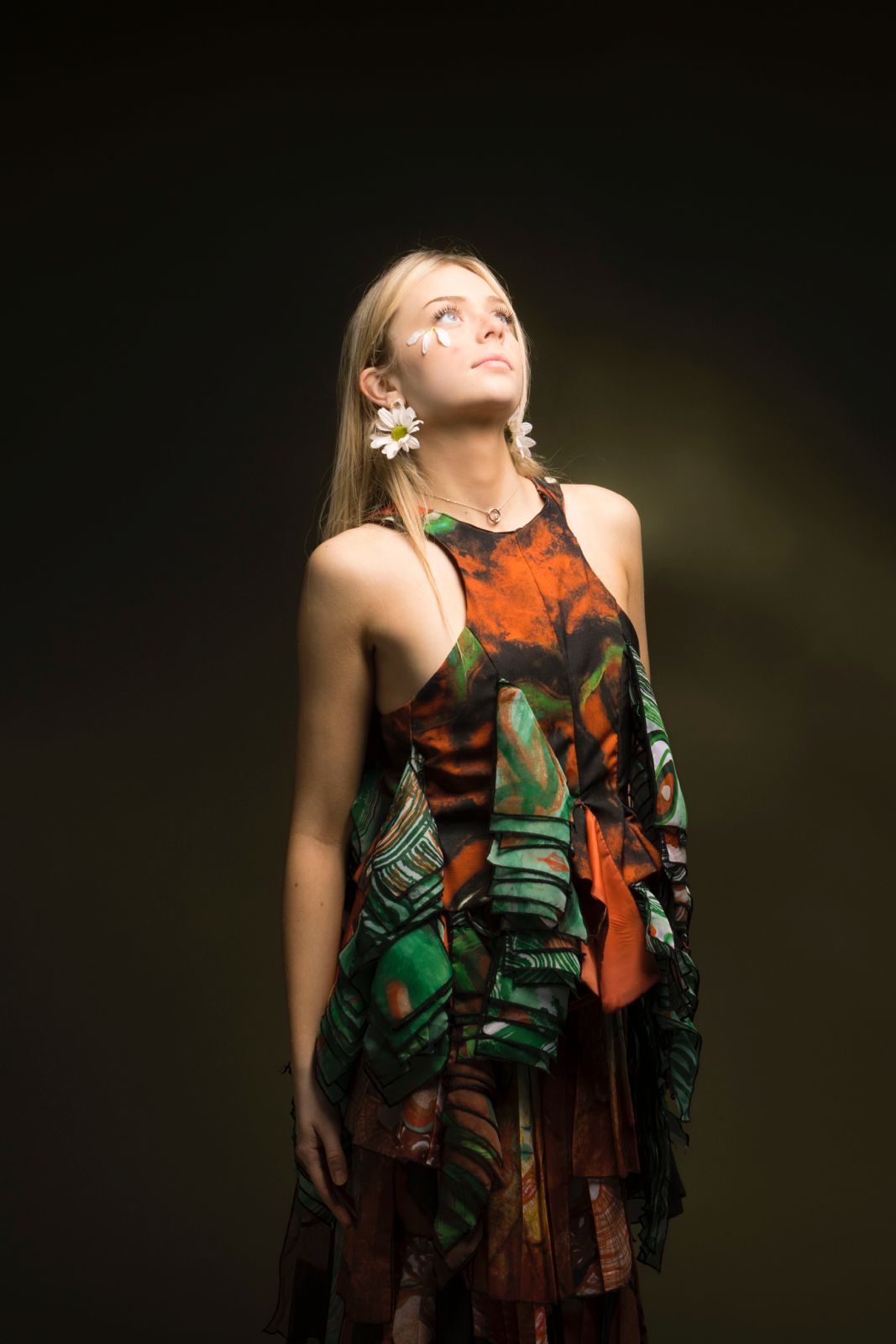 Printed dress, full view — Under the Same Spell